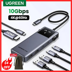 UGREEN Uno USB C HUB 6-in-1 4K60Hz PD100W 10Gbps USB3.2 Splitter Adapter for Laptop