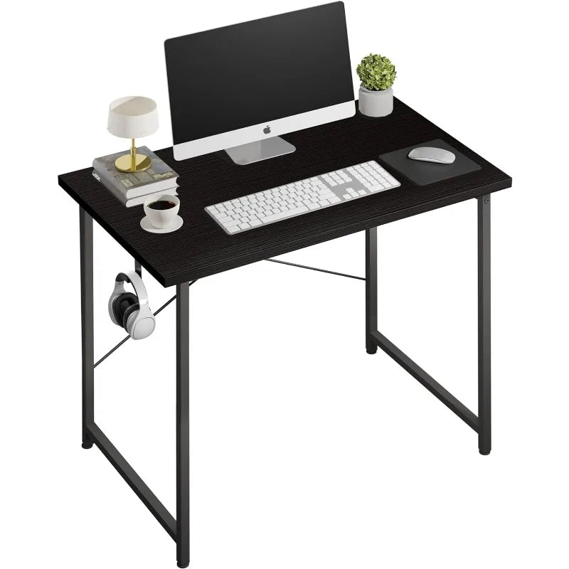 Small Space Writing Desk with Headphone Hooks Modern Simple Design, Suitable for Study, Home Office