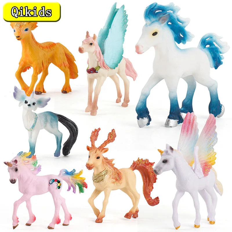 Unicorn Fairy Horse PVC Animals Action Figures Educational Cognition Toy for Kids Christmas Gift