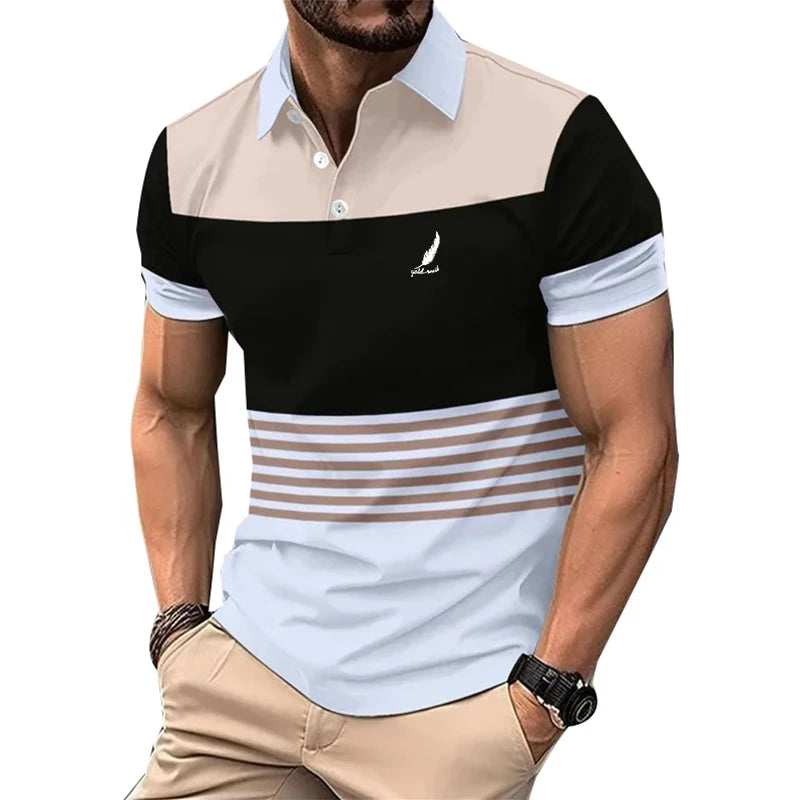 Men Clothes New Fashion Summer Short Sleeve Sport Lapel Polo Shirt