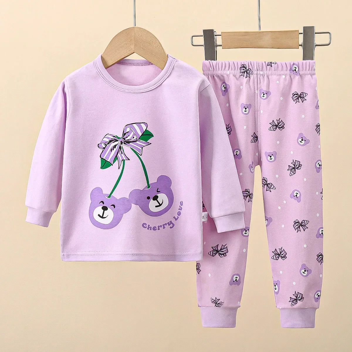 Baby Boys Girls Warm Pajamas Kids Cute Cartoon Dinosaur O-neck T-Shirt Tops + Pants