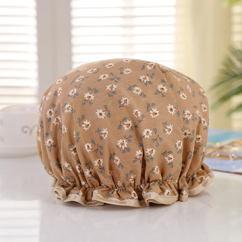 Waterproof Bath Hat Bathroom Shower Hair Cover Women Supplies Shower Cap