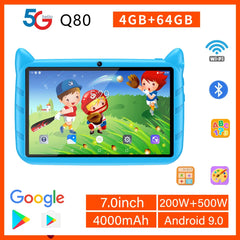 New 7 Inch Global Version 5G WiFi Kids Tablets Quad Core Android Learning Education Tablet PC 4GB RAM 64GB ROM