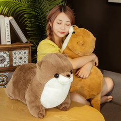 Simulation Cute Lutra Plush Toys Stuffed Realistic Otter Animal Doll Soft Seal Plushie Pillow for Kids