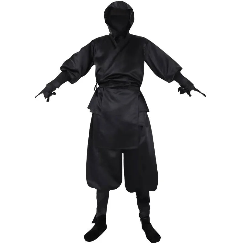 Halloween Costumes Japanese Men's Black White Ninja Cosplay Suit Performance Costume