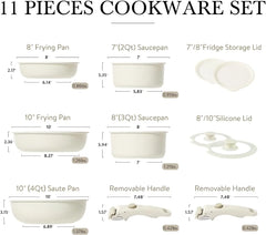 Pots and Pans Set, Nonstick Cookware Sets Detachable Handle
