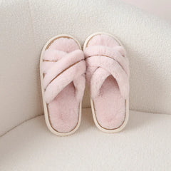 Women's slipper Plush slipper Soft open toe plush slipper Home plush fur slipper Memory foam slipper