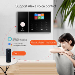 HIVA Security Alarm System for Home GSM Wifi Tuya Smart Life App Control Burglar Alarm Kit with PIR Door Sensor