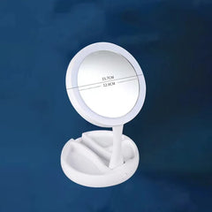 Table LED Mirror With 10x Magnification Led Foldable Light For Makeup Ready For Delivery, Light Mirror Makeup Compact Mirror