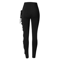 Gothic Pants For Women Work Casual With Pockets Fashion Lace Trousers