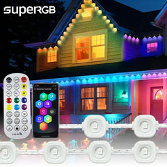 30M Outdoor Eaves LED Light String APP Bluetooth RGB Light Strip Waterproof DIY Scene Color Full House Party Wedding Lighting