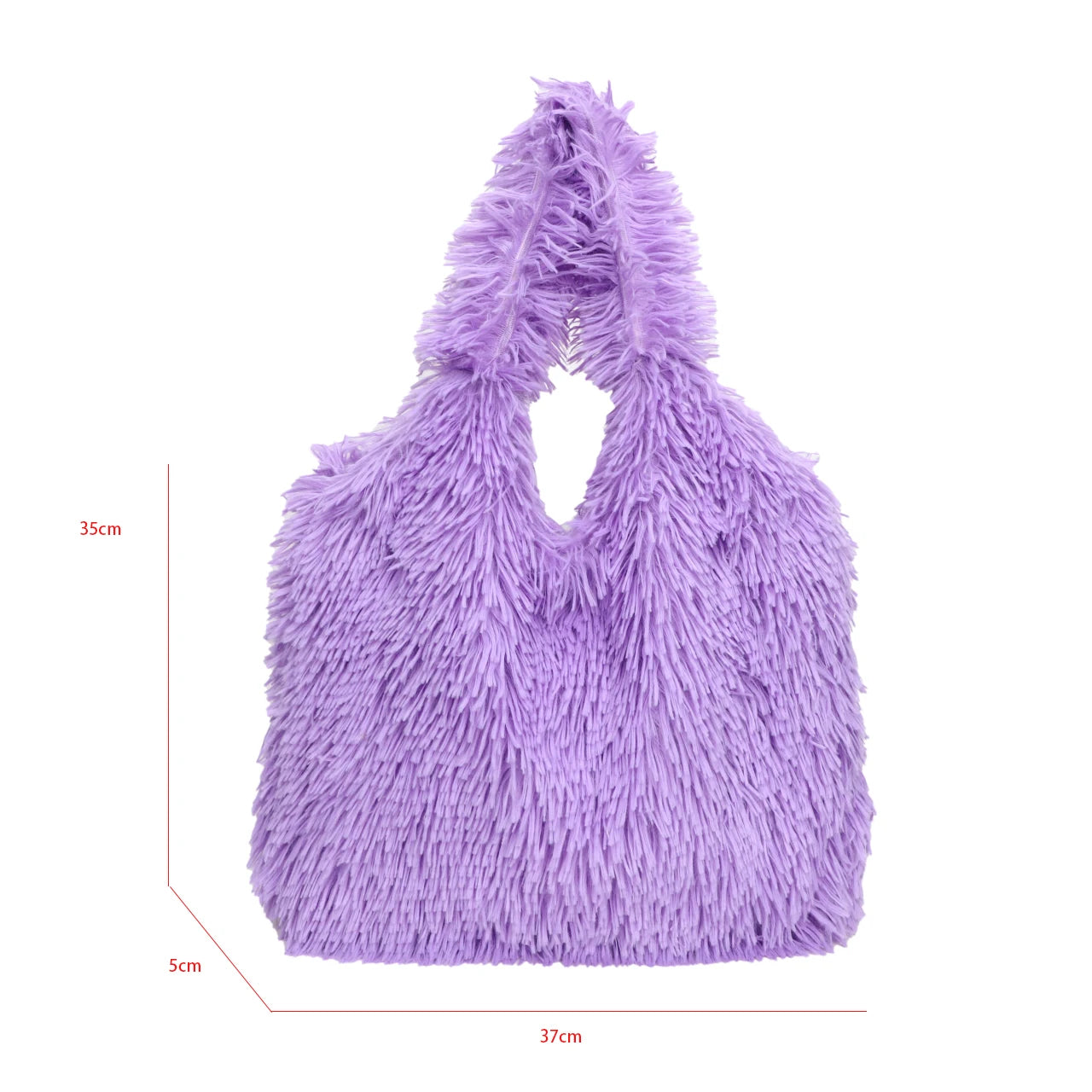 Winter Plush Handbag Warm Shopper Bags Luxury Faux Fur Women's Bag Large Capacity Tote Bag