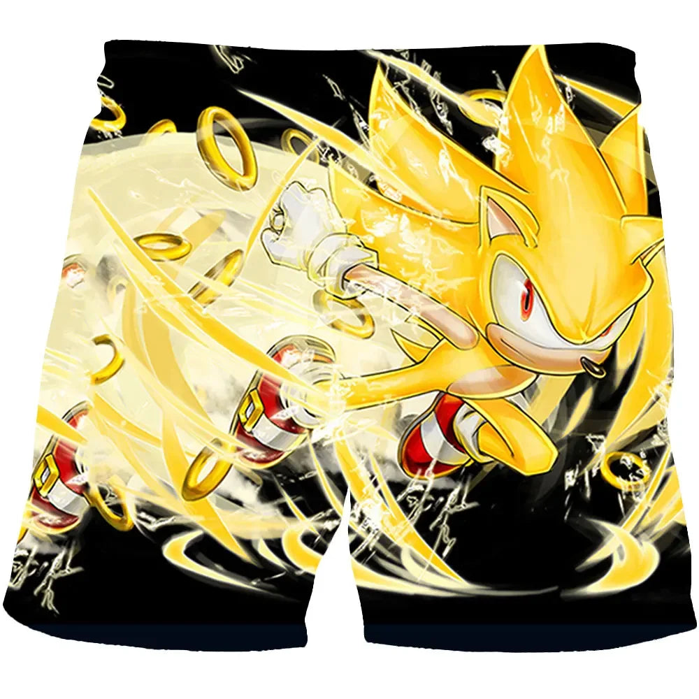 Beach pants for children 4-14Y Sonic The Hedgehog shorts pants Girls Boys Harajuku pants For Kids 3D Cartoon Print