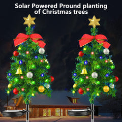 Solar Christmas Tree Decor Lights Outdoors Waterproof LED Lawn Garden Lamps