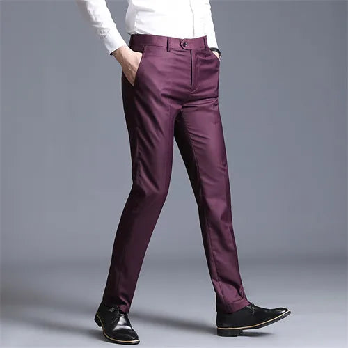 Autumn New Solid Business Casual Suit Pants Men Clothing Simple All Match Formal Wear Office Trousers Straight Men Pants 29-38