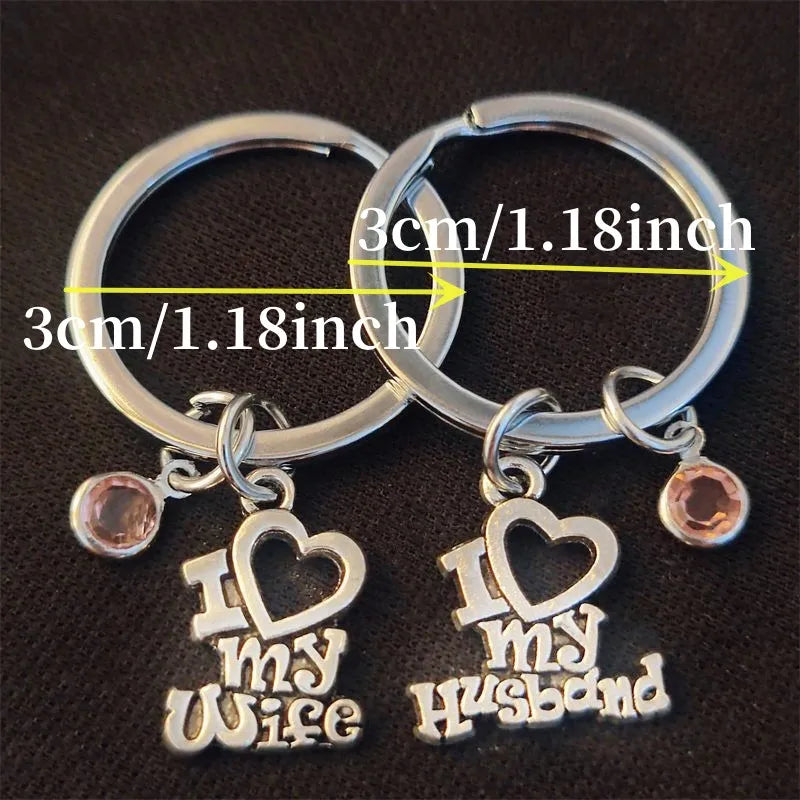 Unique Keychain I Love My Husband Wife Keyring Lover Pendant Women Man Jewelry