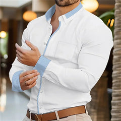 Brand New Boyfriend Shirt Long Sleeve Slim Fit Button Lapel Men's Tops 2024 Fall Fashion 3D Stripe Print Party Shirt