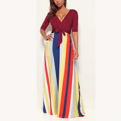 Summer Fashion European and American Style Printed Maxi Dress