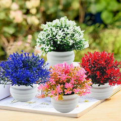 Mini Artificial Plants with Pot for Home Office and Bathroom Décor