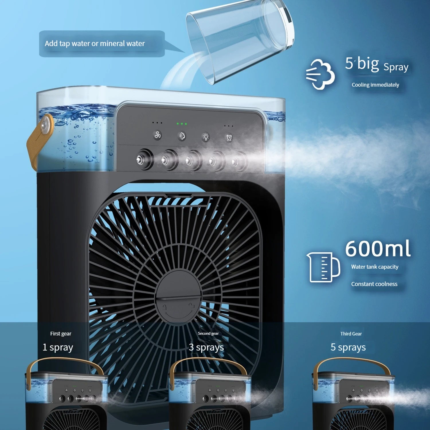 Portable Air Conditioner Fan Household Small Air Cooler Humidifier