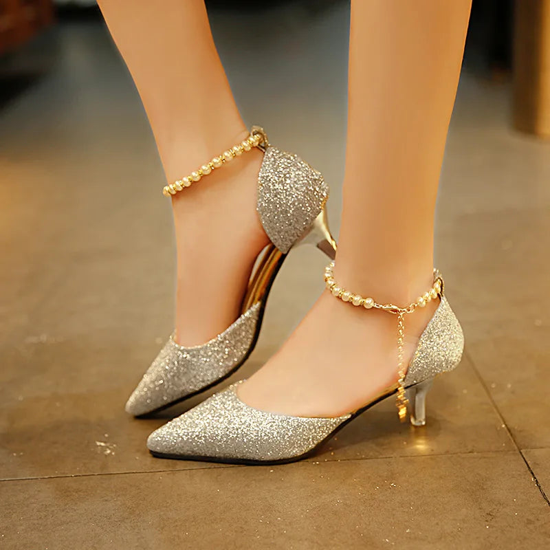 Trend Pointed Toe Wedding Bride High Heels Shoes