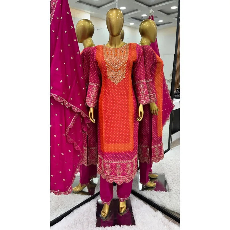 Pink Salwar Kameez PakistanI Indian Wedding Party Dress Polaroid Suit