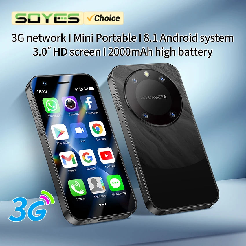 SOYES F8 Pro Max Mini Android8.1 Smartphone 3.0 Inches 2000mAh Face ID Dual SIM Standby Play Store 3G Little Phone