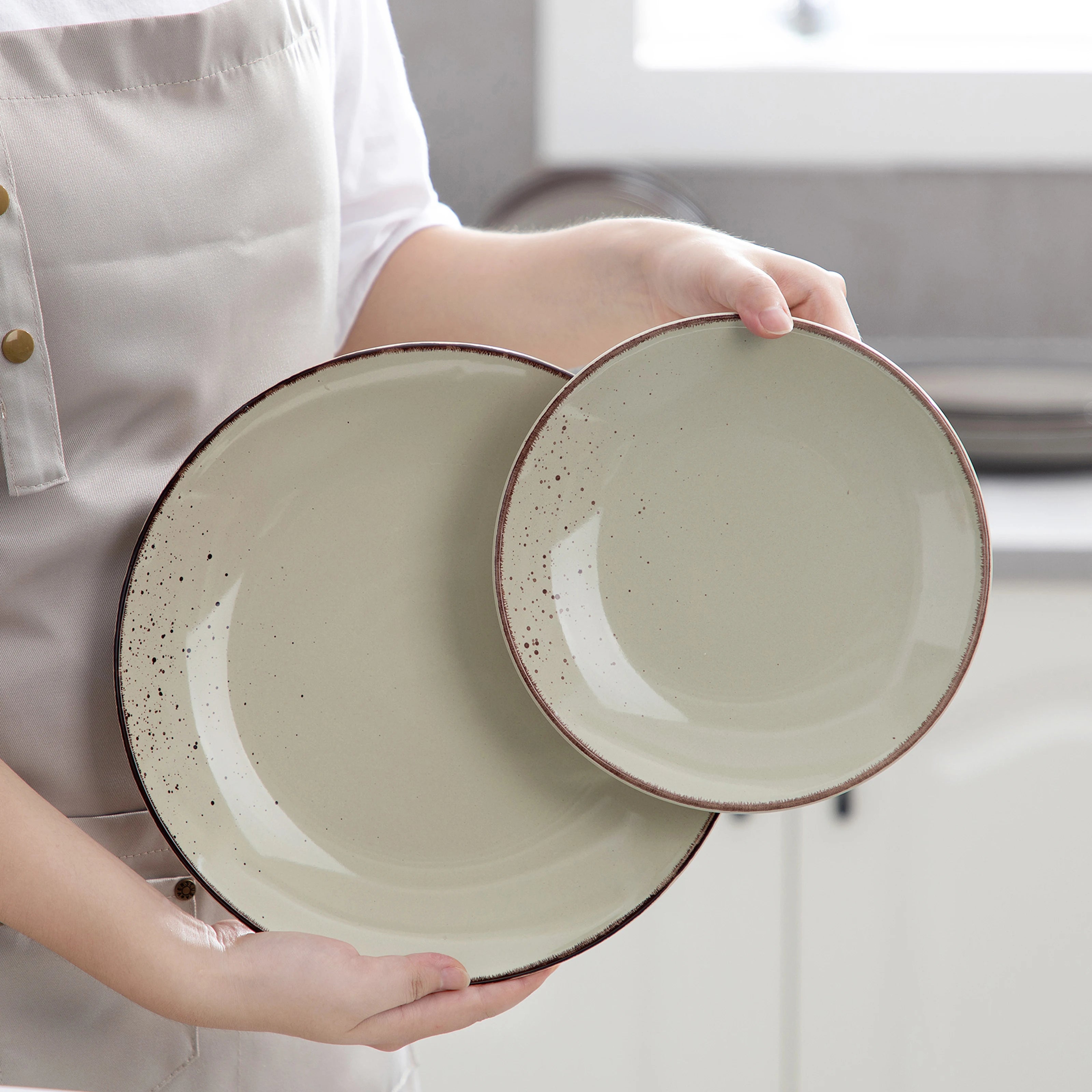 Stoneware Ceramic Dinnerware Set with Dinner Plate,Dessert Plate,800ml Bowl, Mug Tableware Set