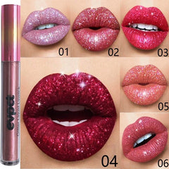 Matte Glitter Liquid Lipsticks Diamond Shiny Lip Gloss Waterproof Long Lasting Pearl Lipgloss Women Lip Tint Makeup Cosmetics