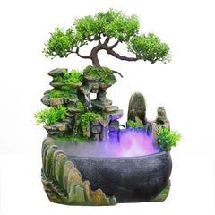 Water Fountain with LED Lights Fog Indoor Decor Office Crafts Well Packaged Gift