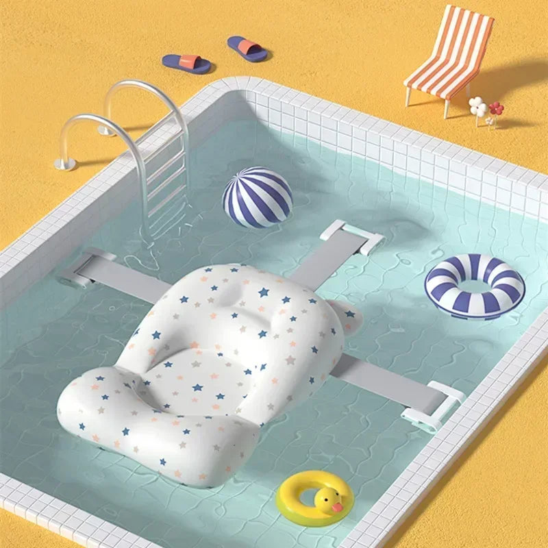 Collapsible Baby Bathtub, Baby Bath Tub with Soft Cushion & Thermometer, Baby Bathtub