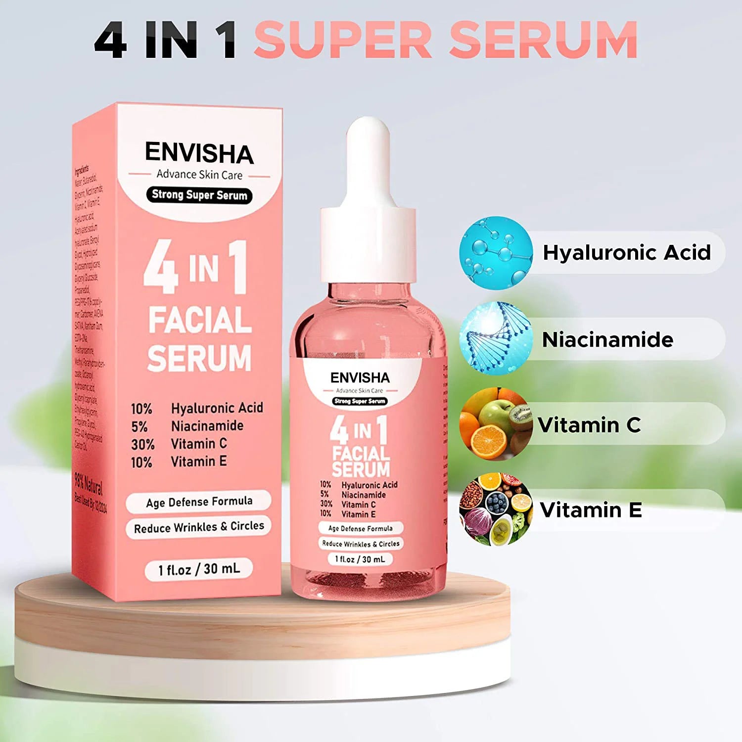 Face Serum Skin Care Anti-Aging Wrinkle Whitening Moisturizing Exfoliating Shrink Pores Fade Hyaluronic Acid Niacinamide