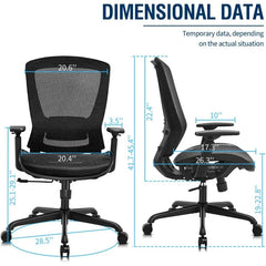 Office Chair,Ergonomic Computer Desk Chair, Sturdy Task Chair- Adjustable Lumbar Support & Armrests