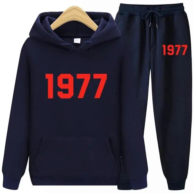 Men Tracksuit Sweat Suits Mens 2 Piece Round Neck +Pants Set Hop Fashion Streetwear Sports Clothing Set