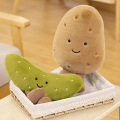 Simulation Cute Smile Potatoes Sour Cucumber Dolls Soft Stuffed Plants Funny Plush Toys