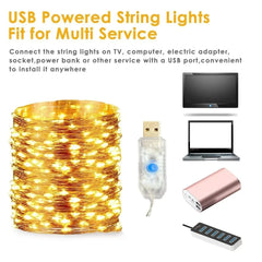 Waterproof 8Modes USB  Copper Wire LED String Fairy Light