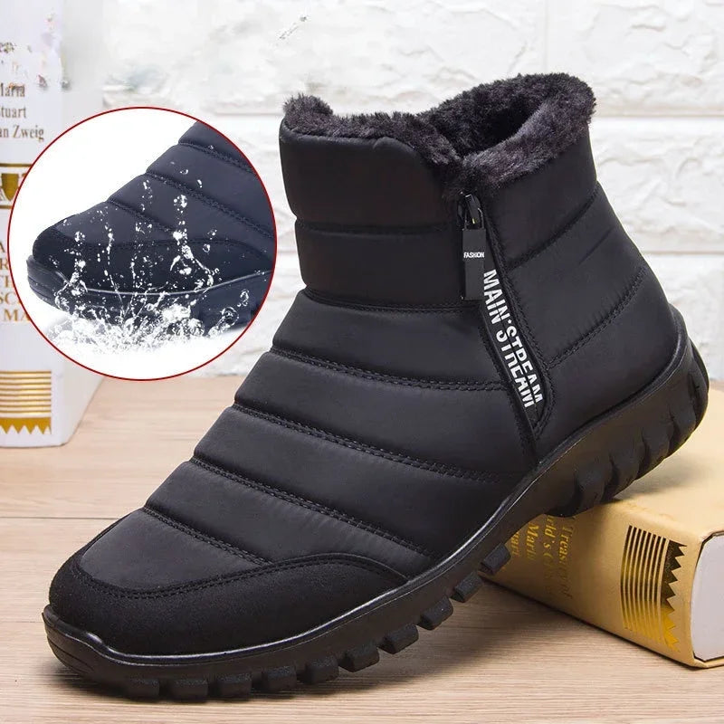 Winter Men Ankle Snow Boots Waterproof Non Slip Shoes