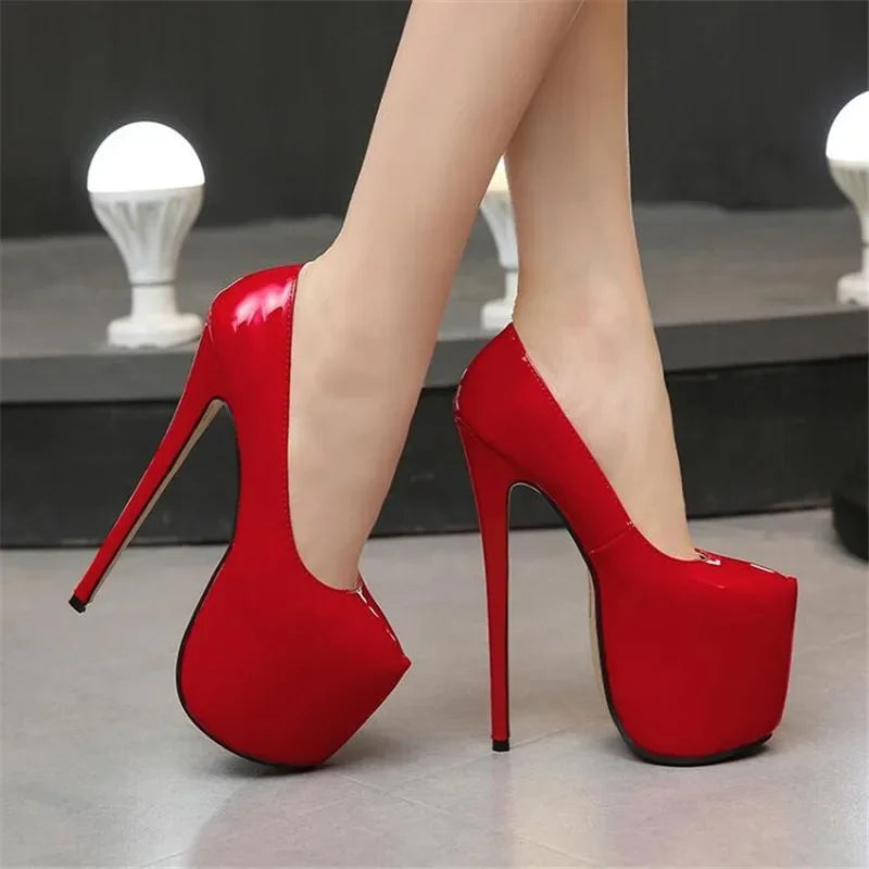 women Super High Heels 18cm shoes Concise 8CM platforms shoes