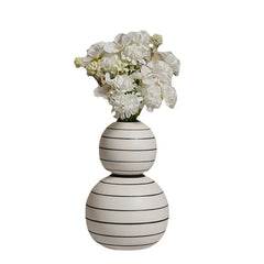 Ceramic Vase Striped Geometric Spheres Flower Arrangement Accessories Ceramic Handicraft Ornaments