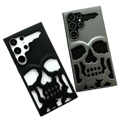 Plating Matte Metal Skull Hollow Ghostface Case For Samsung S24 Ultra S23 Plus Heat Dissipation Shockproof