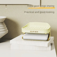 Elegant Soap Holder with Self-Adhesive, Wall-mounted, No Drilling,No Water Accumulation for Kitchen and Bathroom Organizer