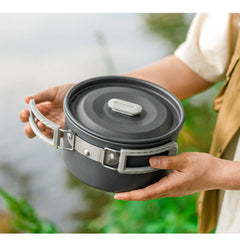 Outdoor Pot Set,Camping Cooking Equipment,Portable Stainless Steel Frying Pan Hanging Pot,Hiking Picnic Tableware