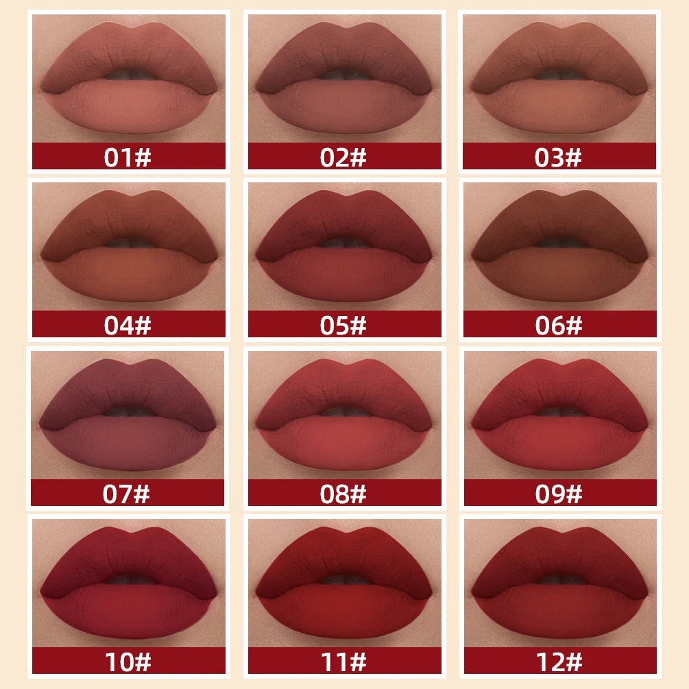 Nude Matte Lip Gloss 24 Colors Long-lasting Velvet Lipstick