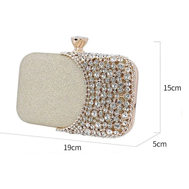 Women metal silver gold shell bag cute Evening Clutch Bag with strap For Wedding Party small Purses