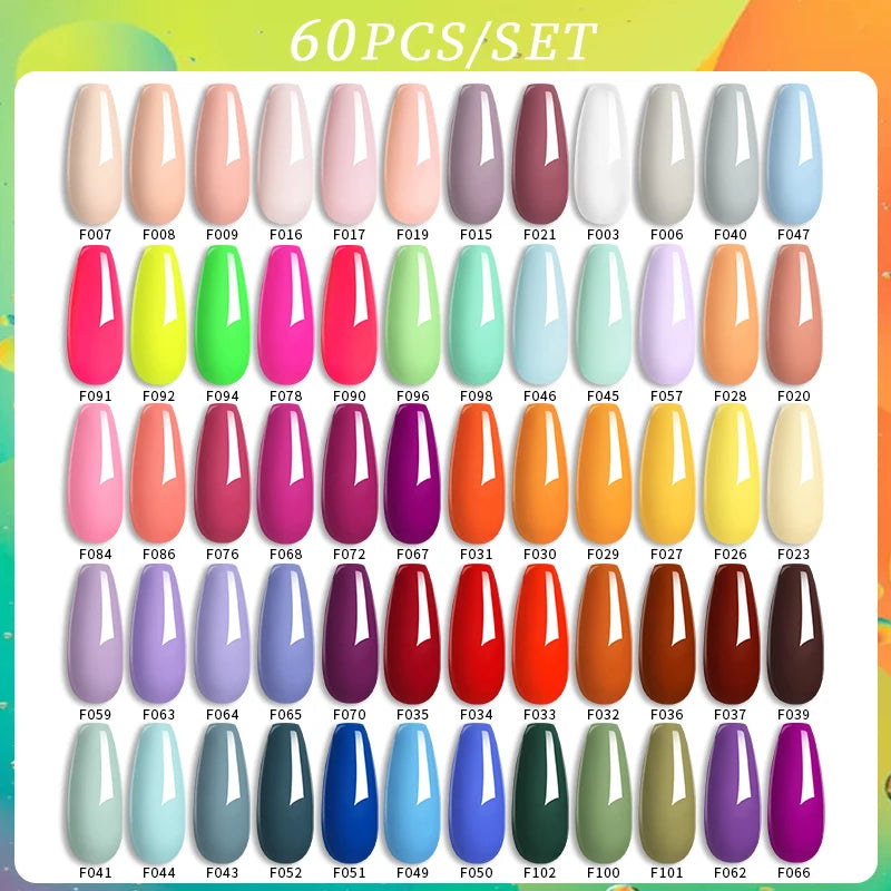 Color Gel Nail Polish Set Colorful Glitter Nail Gel Polish Semi Permanent UV Gel Nail Art Gel Varnishes Kit