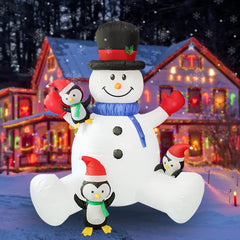 Christmas Inflatables Sitting Snowman Penguin Outdoor Model with LED Lights Indoor Outdoor Carnival Xmas Decorations