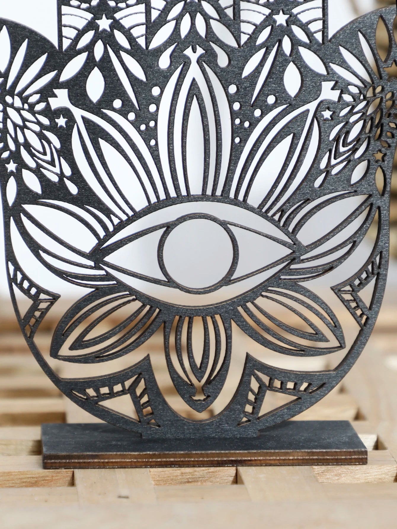 Black Wooden Desk Decor Hamsa Hand Evil Eye Home Decorations Table Decoration