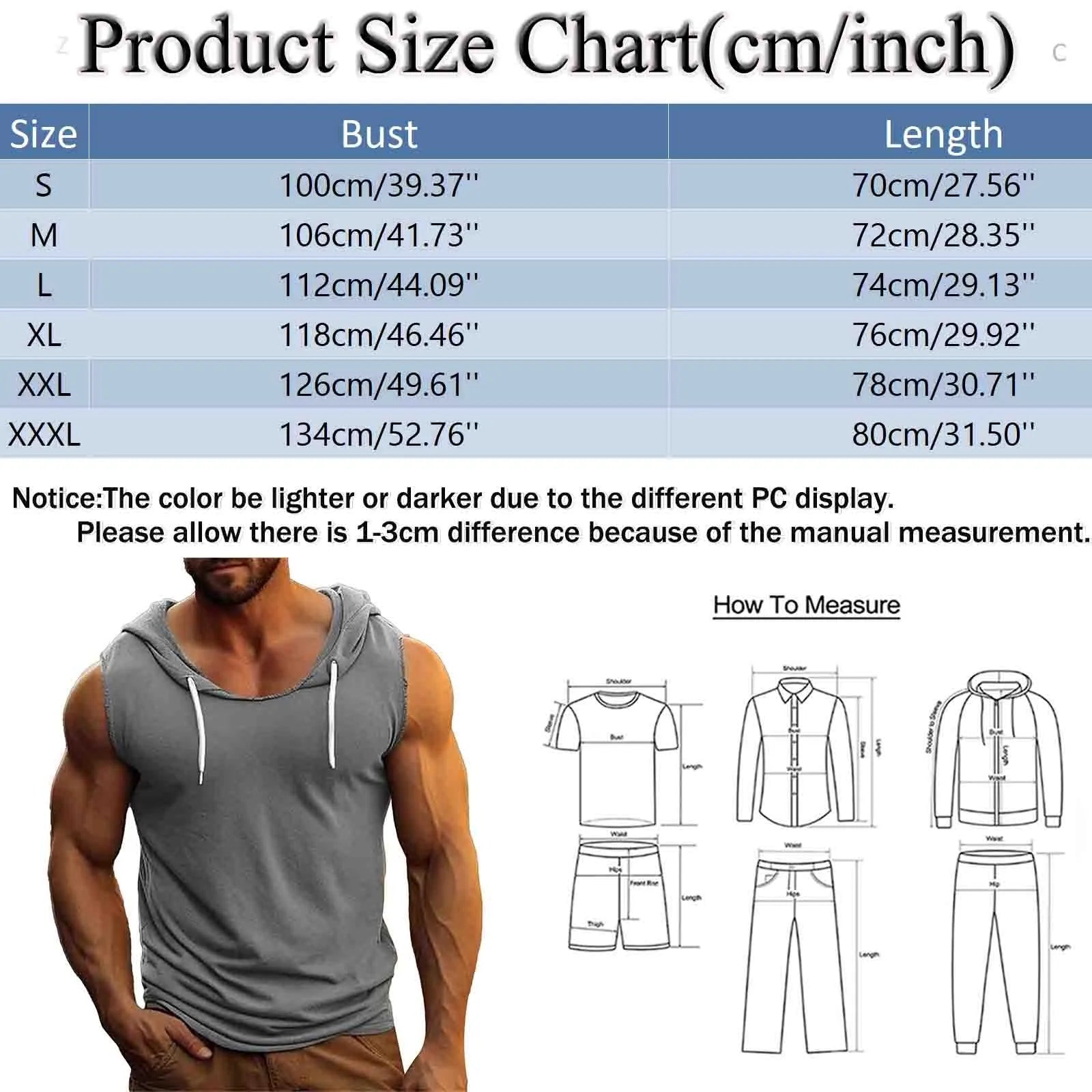 Male Solid Color Hooded Tank Top Casual Sleeveless Loose Fitness Sports Vest Top