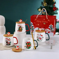 Mug gift box ceramic mug  Christmas gift Ceramic mug mug with lid with spoon set cup cup cup Coffee cup Christmas