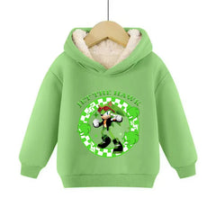 Sonics Hooded Pullover Pullover Sportswear Long-Sleeved Hoodies Winter Hoody Sweatshirts Solid Plus Fleece Elasticity Casual Kid